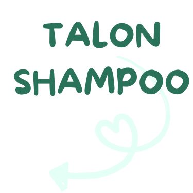 talon shampoo ja alla oleva nuoli osoittaa tämän tuotteen olevan talon vakioshampoo